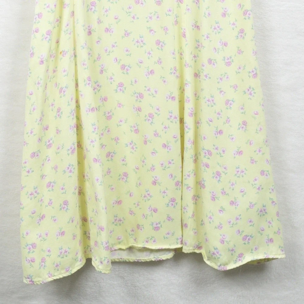 ZARA Floral Smocked Back Mini Dress Coquette Cottagecore Yellow Sz M